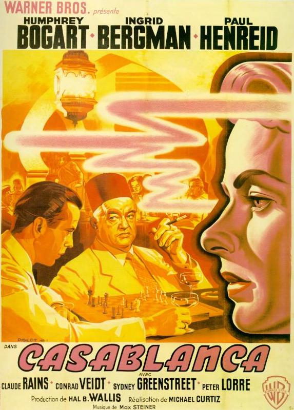 The French poster for the 1942 film, Casablanca.