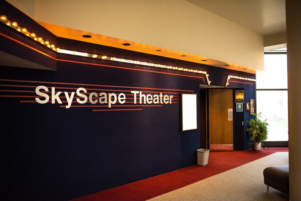 The entrance to the SkyScape Theater at the EAA Museum in Oshkosh, WI